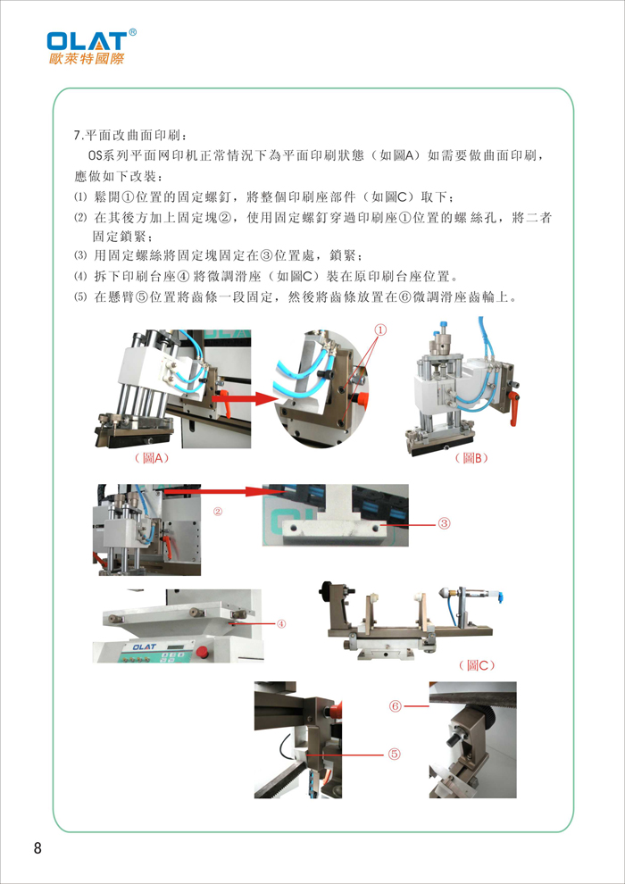 OLAT歐萊特曲面網(wǎng)印機(jī)系列操作手冊(cè)